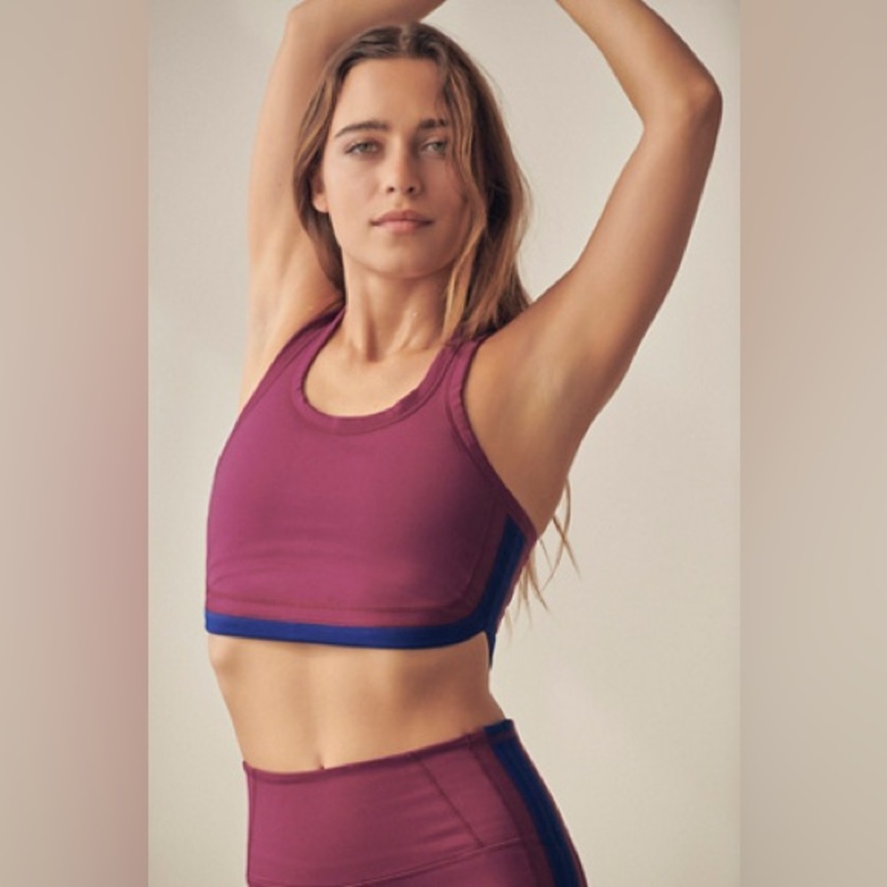 Free People Blinding Lights Sports Bra NWT Açaí Burgundy Small